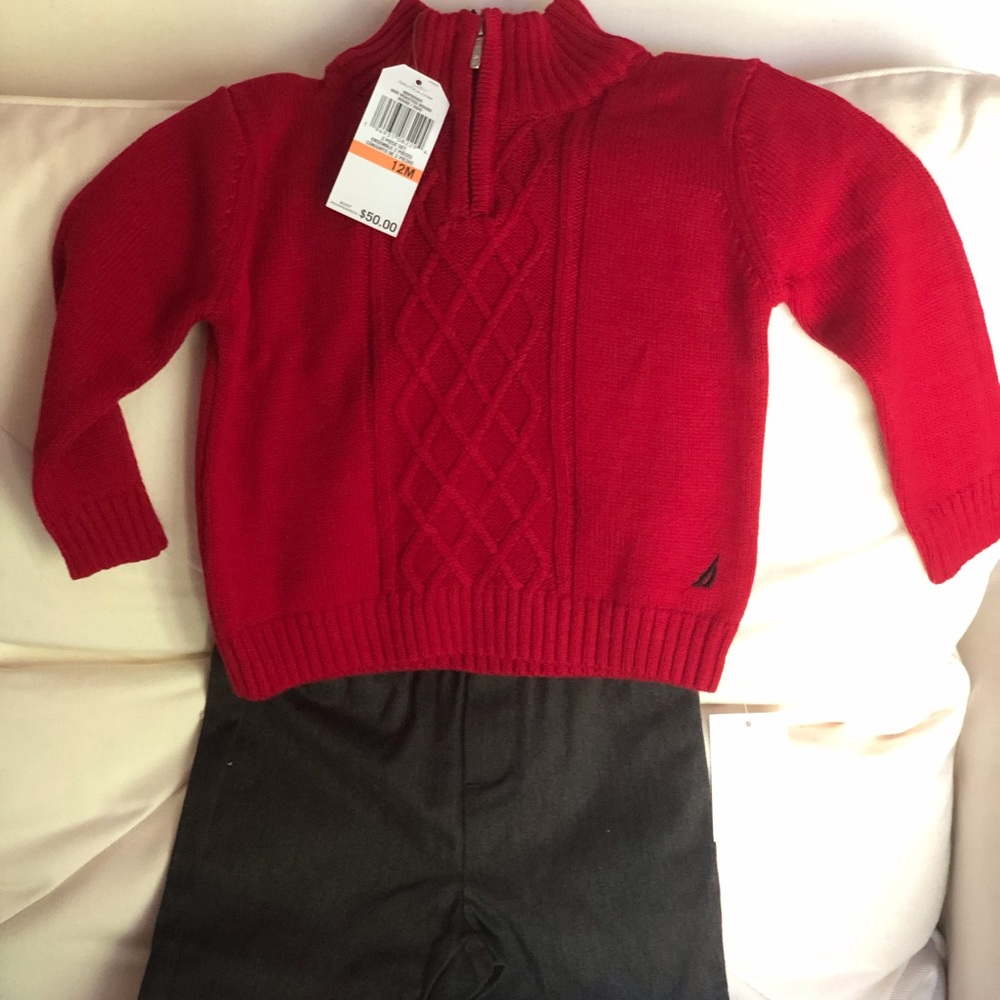 Náutica Boys 12 months sweater and pants set